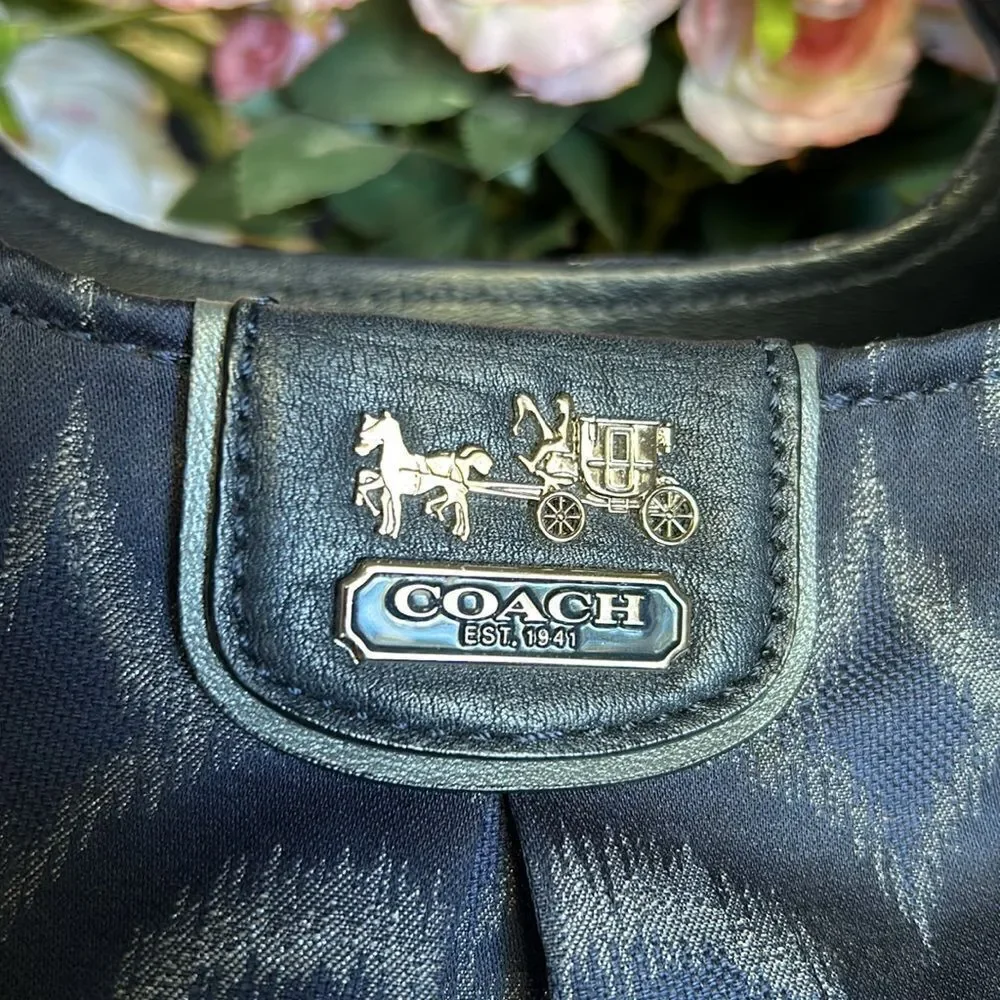 Coach Madison Phoebe Tumbled Blue Logo 3 section Navy lining inside and dust bag